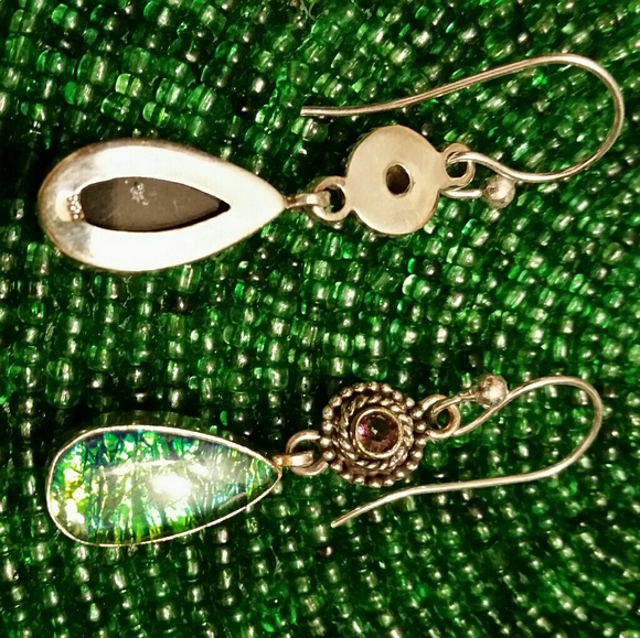 .925 Silver Rainbow Topaz & Fire Opal Triplet - Picture 3 of 4